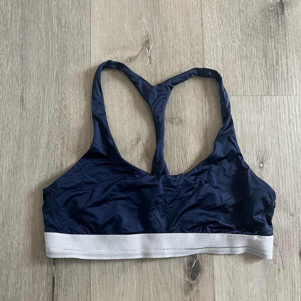 Women's Navy and White Sports Bra